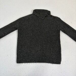 J. Crew‎ Chunky Textured Knit Shawl Collar Button Shoulder Sweater XXS Grey
